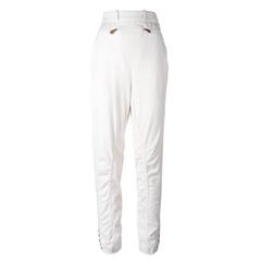 White Cotton Hermes Horse Riding Pant 7