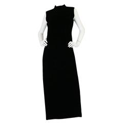1960s Couture Pierre Cardin Black Velvet "Tabard" Dress 12