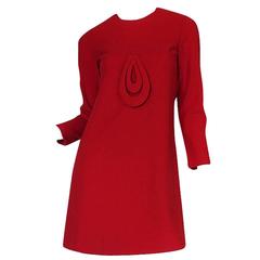 1960s Pierre Cardin for Takashimaya Red Loop Dress 8