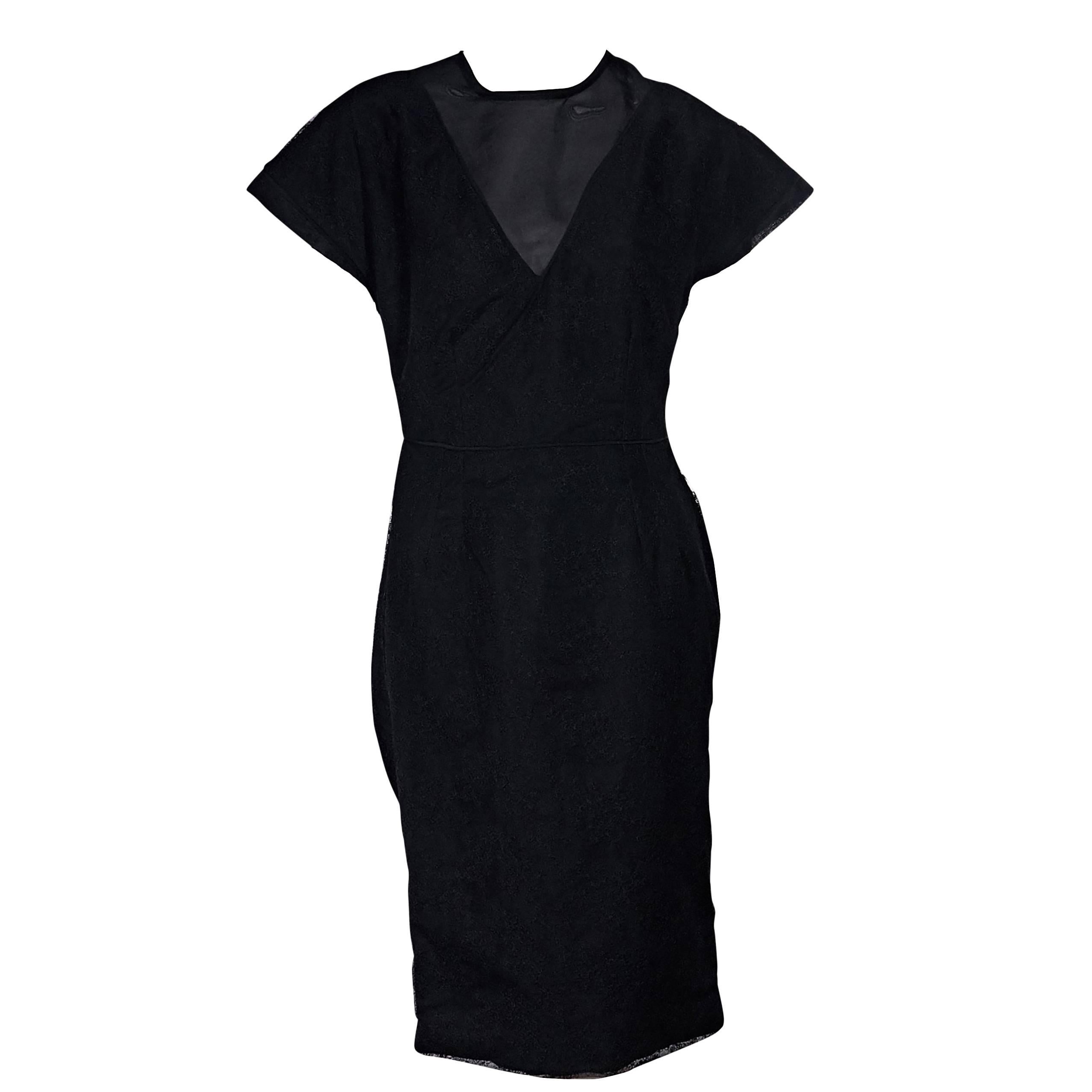 Black Fendi Lace Sheath Dress