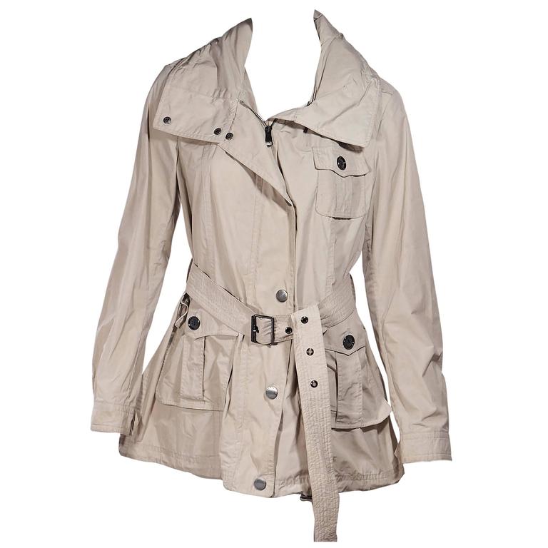 Tan Burberry Brit Short Trench Coat For Sale at 1stDibs