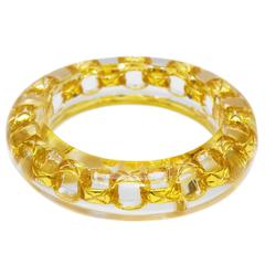 1990 Lucite Bangle With Gold Chain Link Detail 9