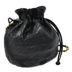 Chanel Vintage Lambskin Drawstring Party Puffy Evening Crossbody Shoulder Bag 11