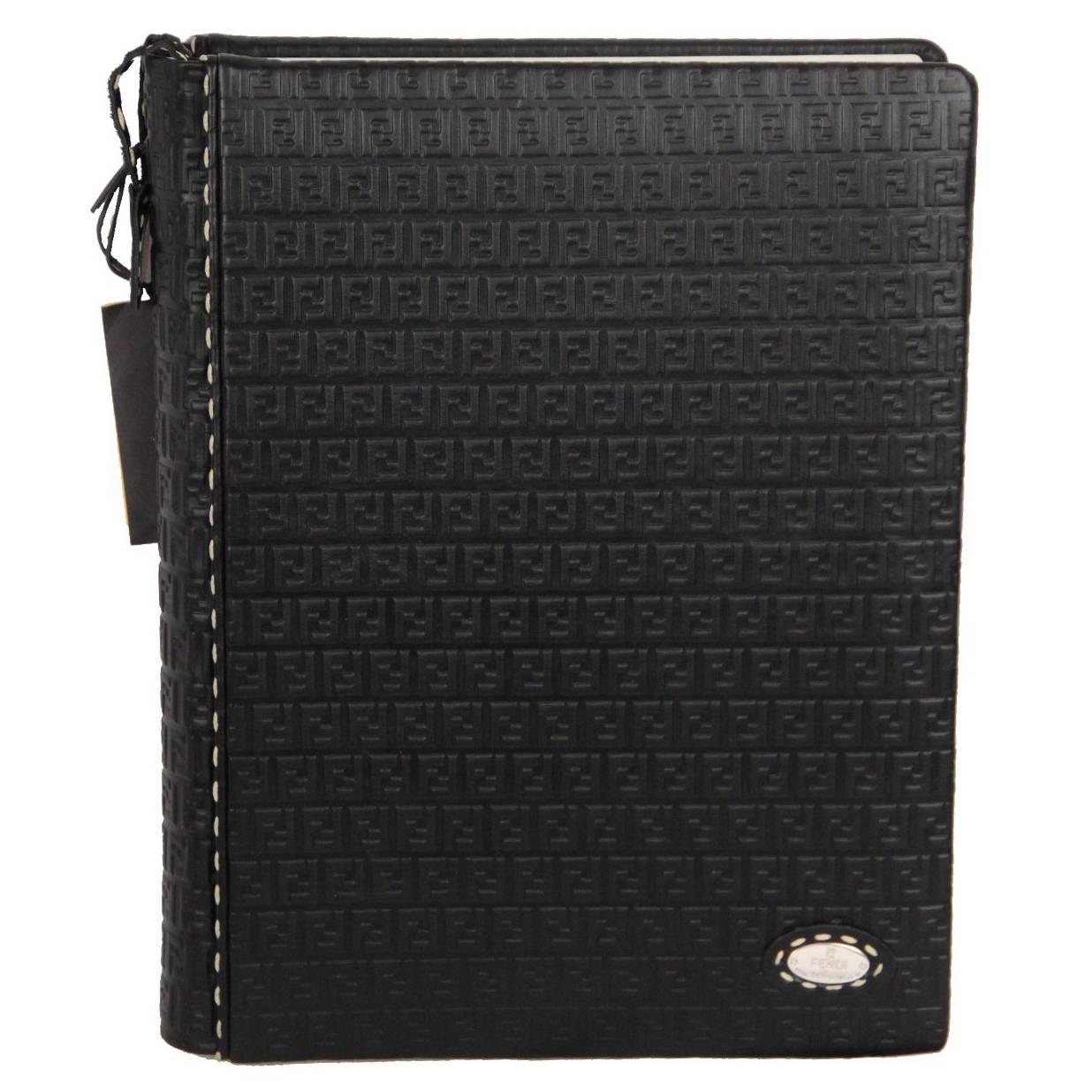 FENDI SELLERIA Black FF MONOGRAM Leather PHOTO ALBUM Book