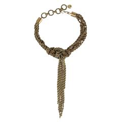Lanvin NEW & SOLD OUT Gold Brass Tassel Evening Necklace 