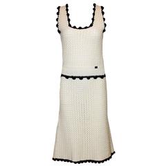 Stunning Chanel Signature Crochet Knit Cashmere Ensemble Suit 10