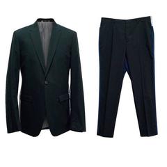 Jil Sander Navy, Blue, and Grey Color Block Two Piece Suit 12