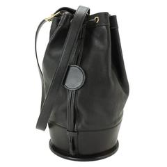 Hermès Vintage Noir Homme Femme Duffle Sling Back Bucket CarryAll Bag