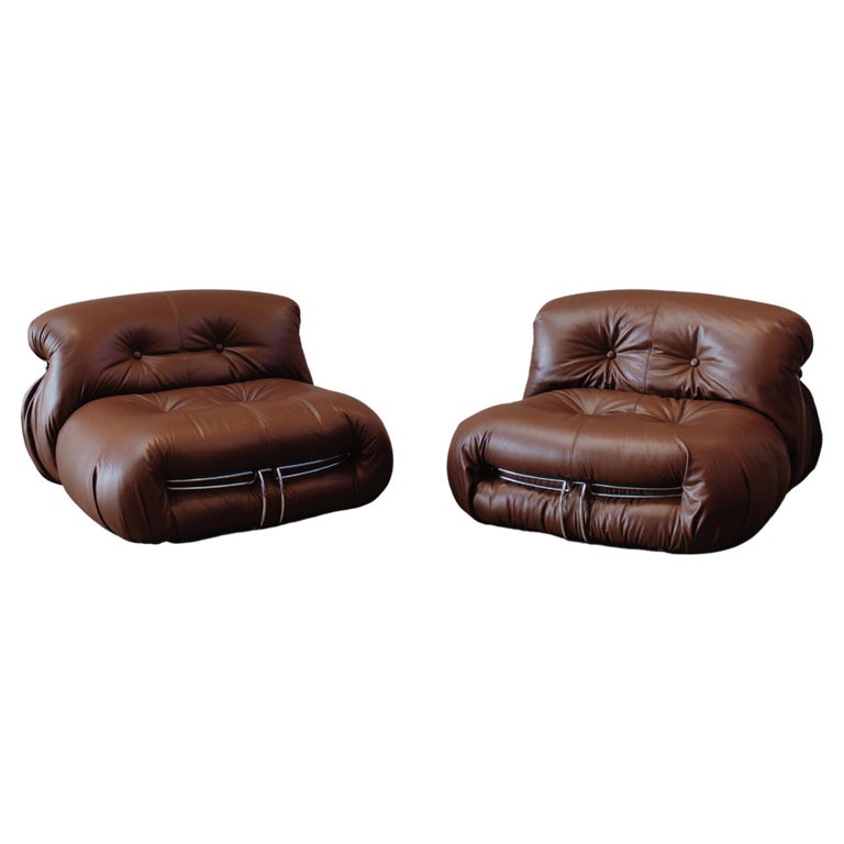Afra & Tobia Scarpa "Soriana" Lounge Chairs for Cassina, 1969, Set of 2 For Sale