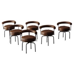 Antique Charlotte Perriand “LC7” Dining Chairs for Cassina, 1927, Set of 6