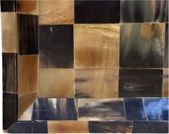 Contemporary Rectangular Tray, Bone and Horn Mosaic, India, 18x12"