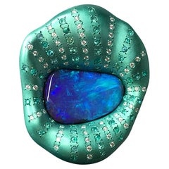 Ring ""Lady Carezza"" mit australischem Opal, Paraiba-Turmalin und Diamanten