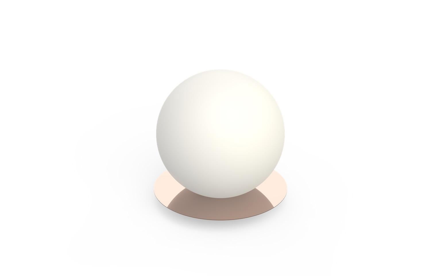 For Sale: Pink (Rose Gold) Bola Small Table Sphere Lamp by Pablo Designs