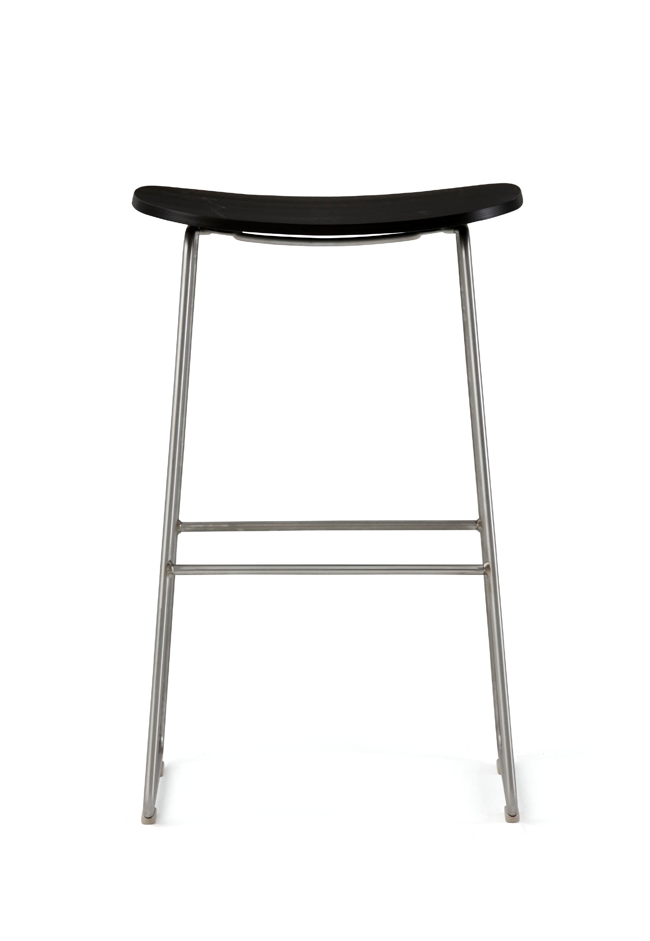 For Sale: Black (112_Black Stained Ash) Jasper Morrison Small Morrison Stool in Ash and Fabric or Leather for Cappellini 2