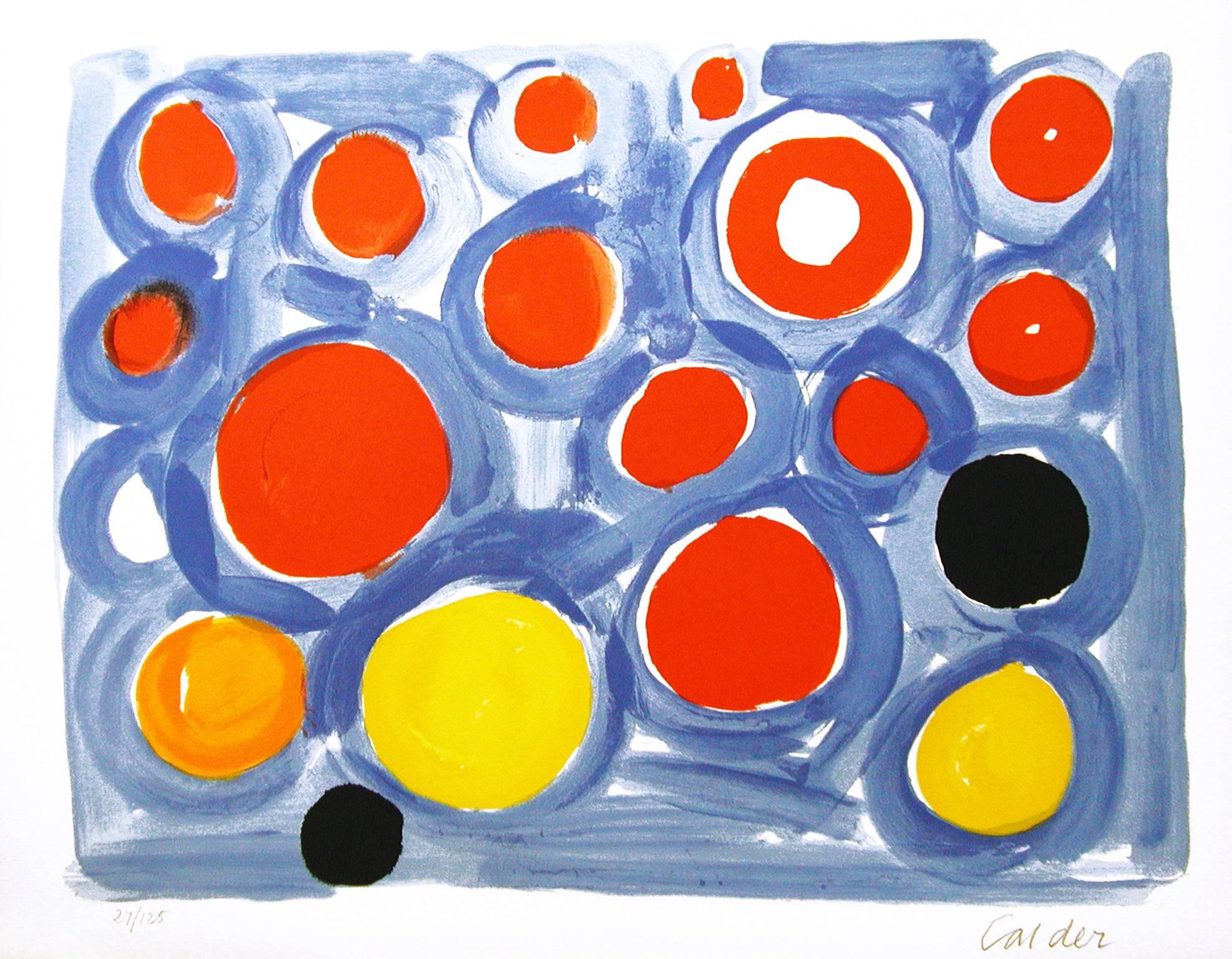 Alexander Calder Abstract Print - Blue