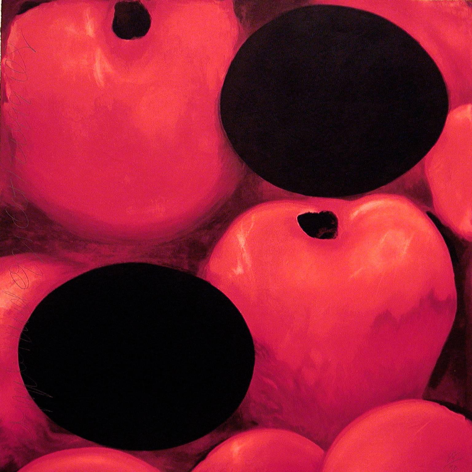Donald Sultan Still-Life Print - Apples and Eggs October 12, 1999