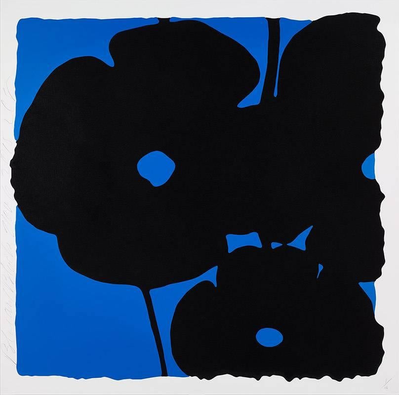 Donald Sultan Still-Life Print - Blue and Black, November 6, 2015