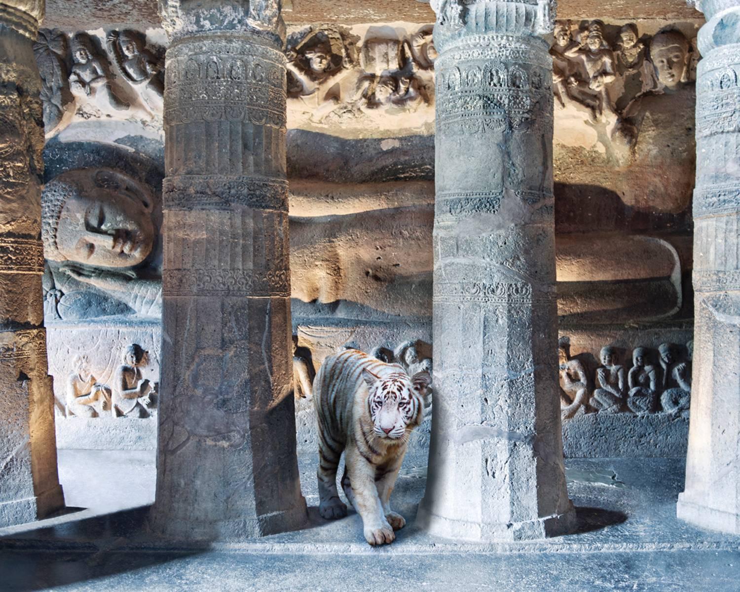 Karen Knorr Color Photograph - Mahassatva's Sacrifice, Ajanta Caves