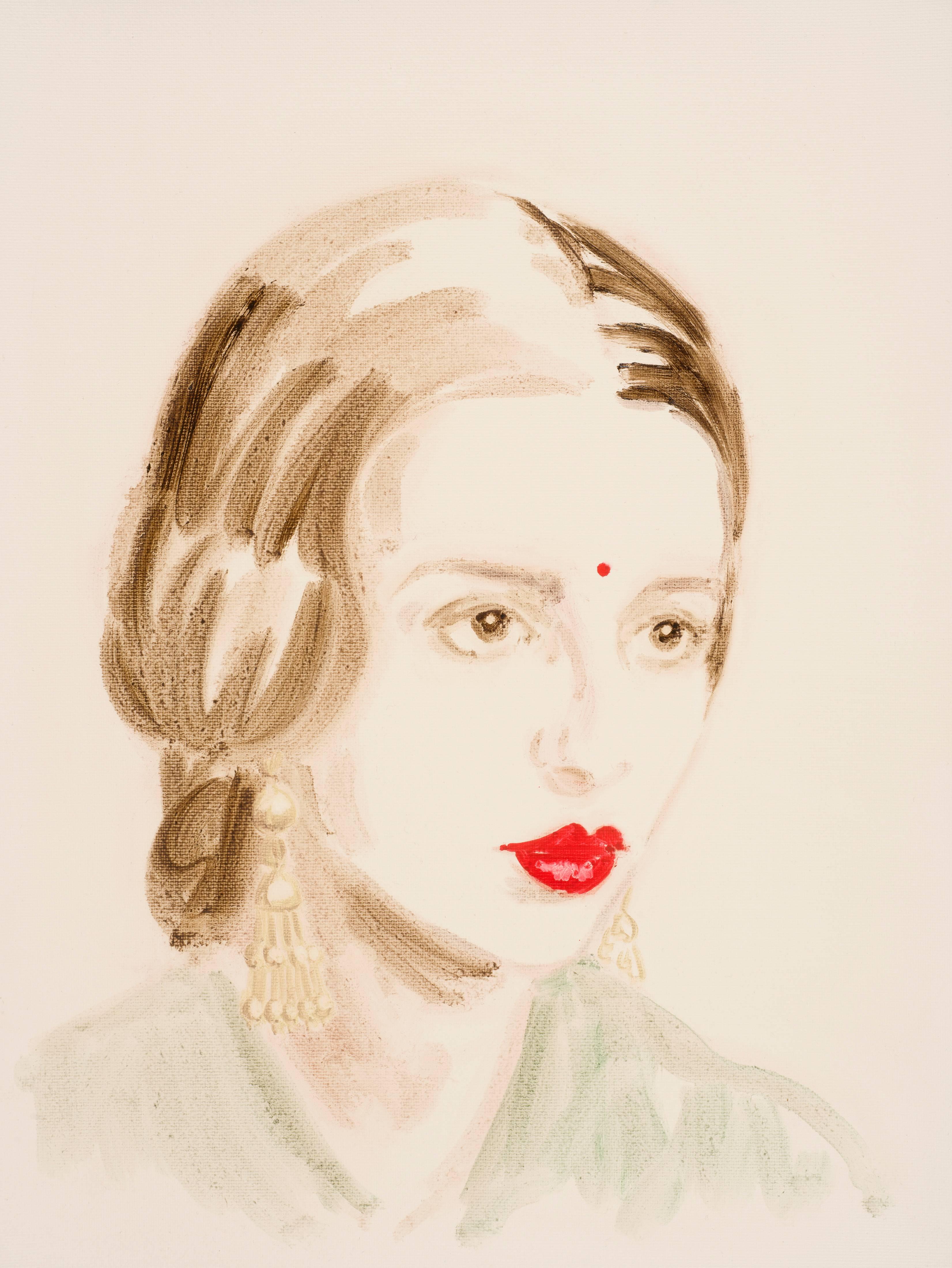 Annie Kevans Portrait Painting - Amrita Sher-Gil from the series "The History of Art"