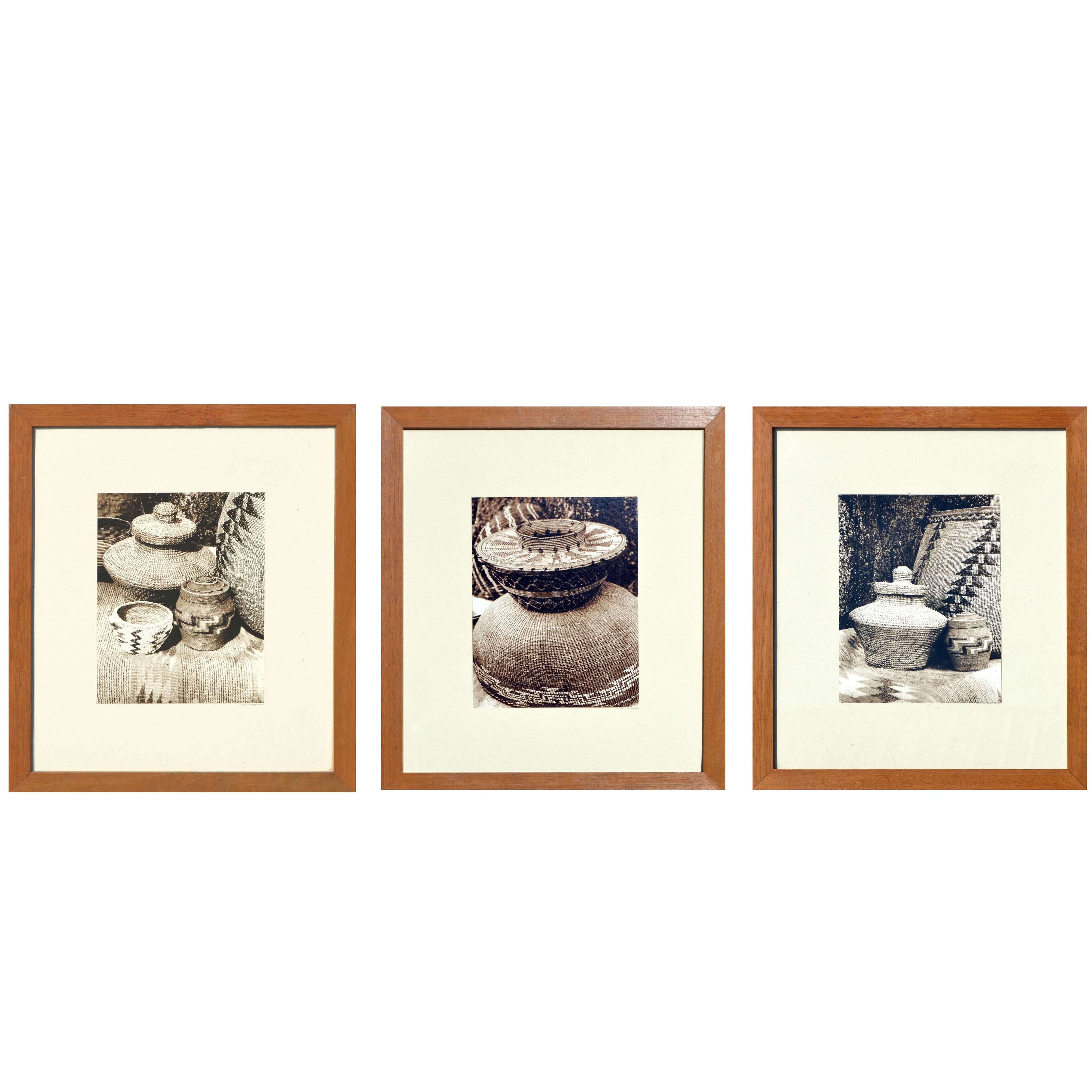 Black and White Photograph Nancy Maynard - Paniers indiens - Lot de 3 photographies
