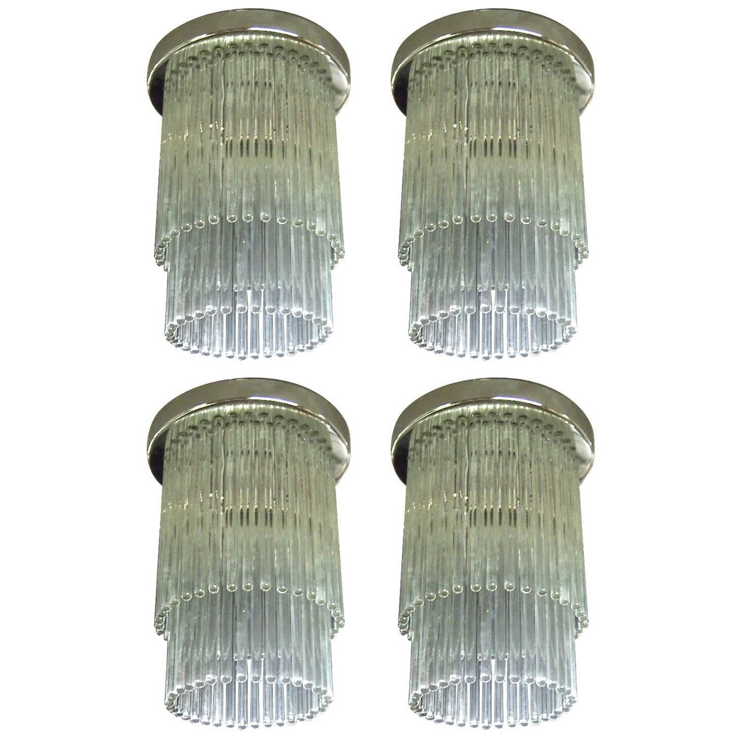 Four Ceiling Lights, Labeled "Cascade by Lightolier, " circa 1970, American