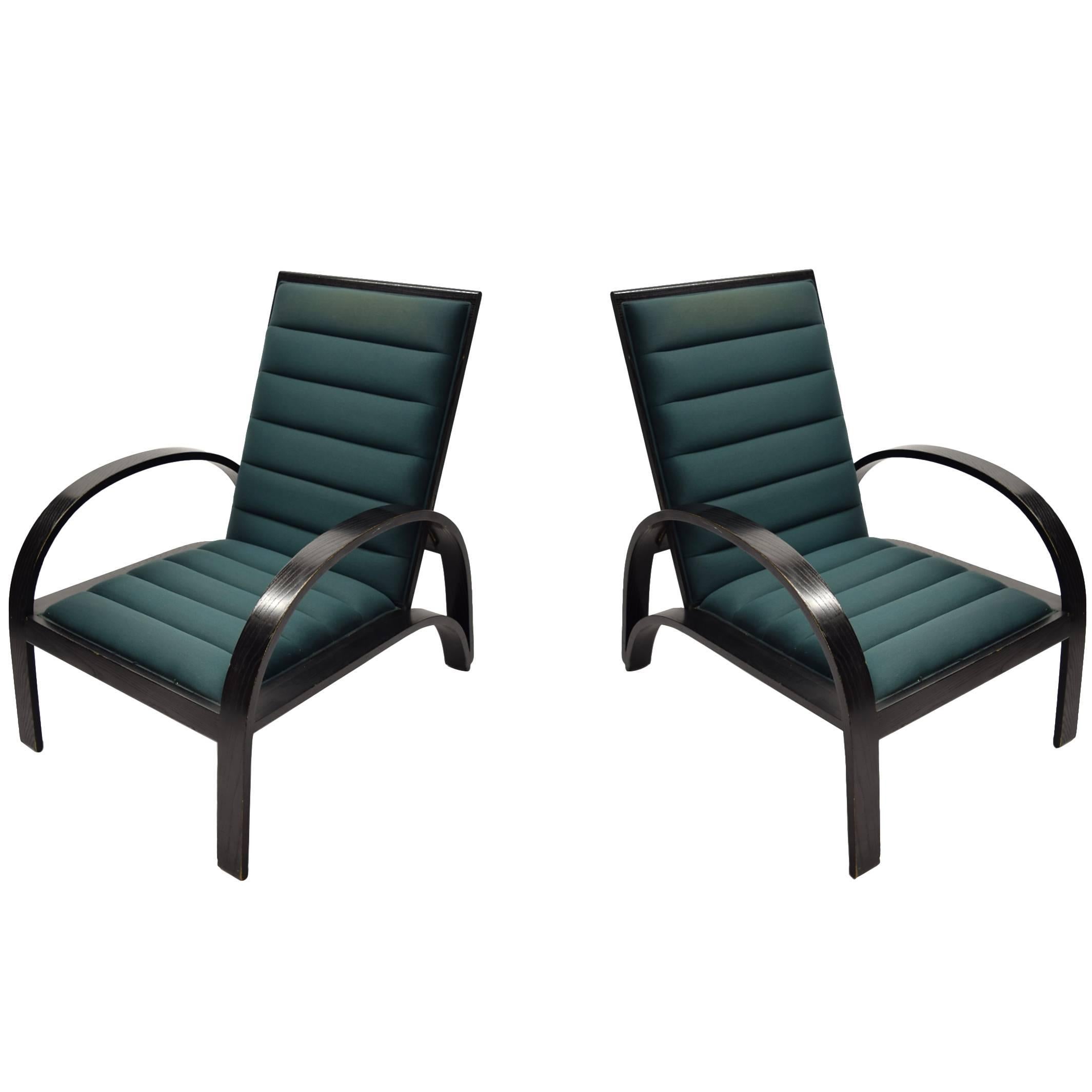 Pair of Reclining Lounge Chairs by Ward Bennett for Brickel, USA 1960s