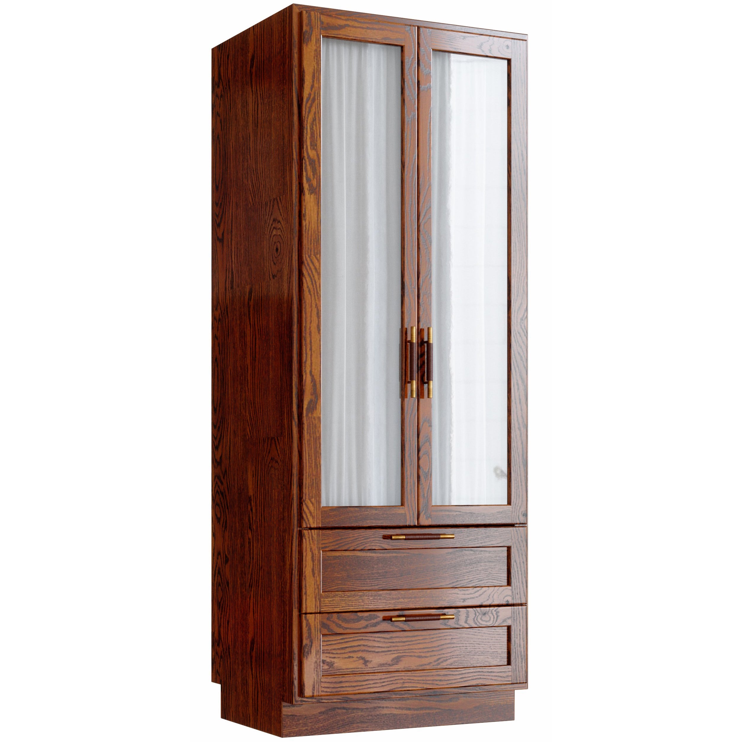 Wardrobe For Sanders By Lind Almond In Cognac Brass And Leather