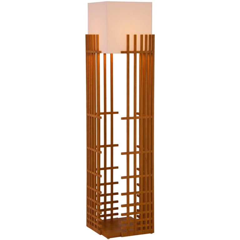 Três Brazilian Contemporary Wood Side Table And Floor Lamp By Net Brazilian Contemporary Wood Floor Lamp By Lattoog