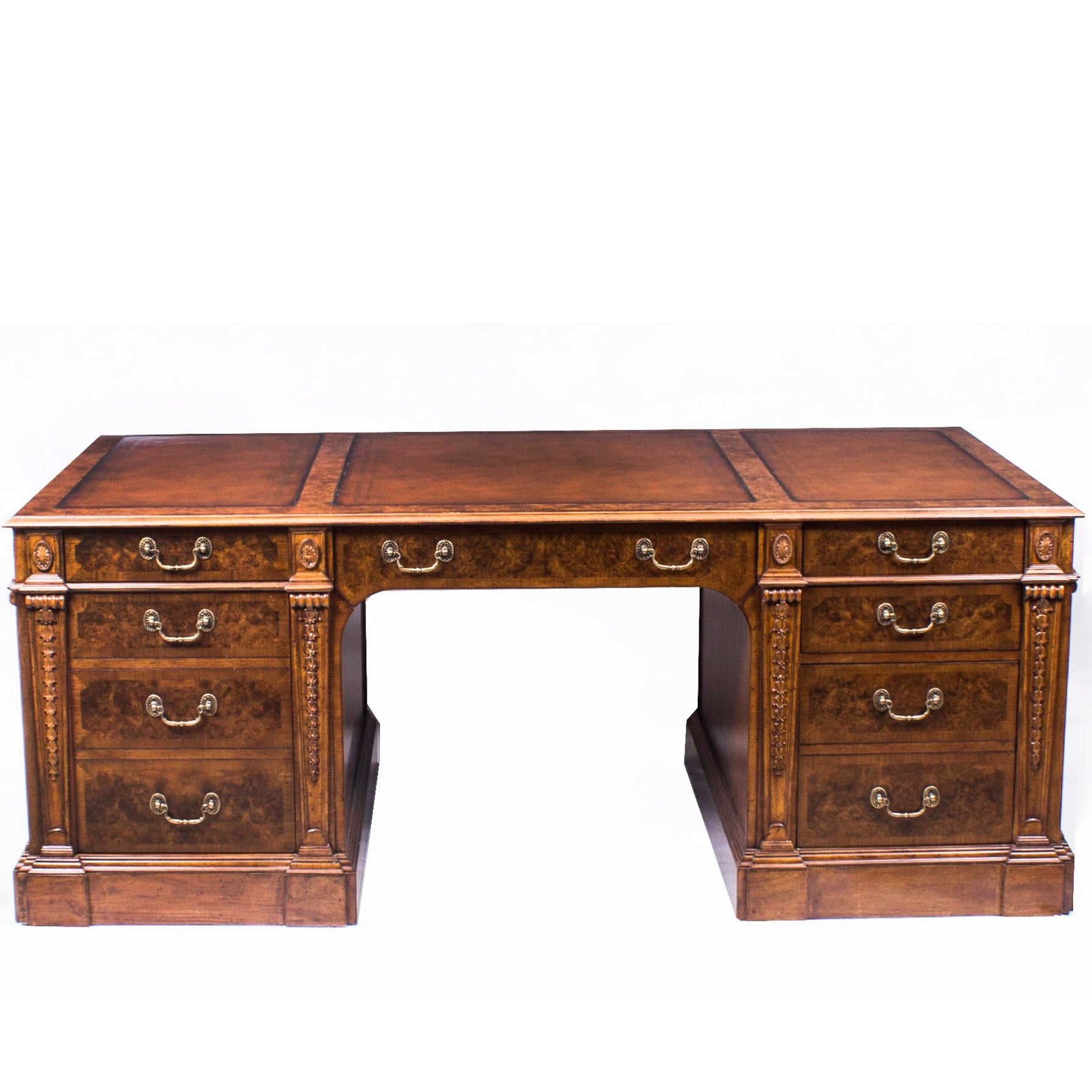 Beautiful Bespoke Victorian Style Burr Walnut Partners Pedestal