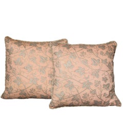 Pair of Fortuny Fabric Cushions in the Edera Pattern