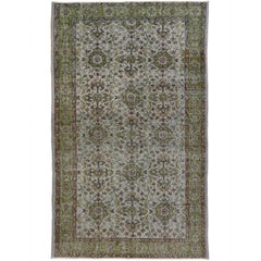 Distressed Vintage Turkish Sivas Accent Rug with Shabby Chic Style