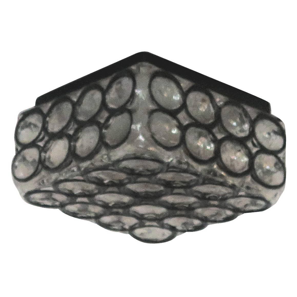 Limburg Iron and Glass Square Flush Mount