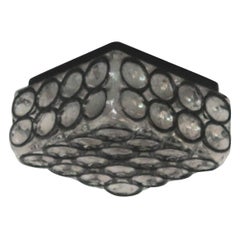 Limburg Iron and Glass Square Flush Mount