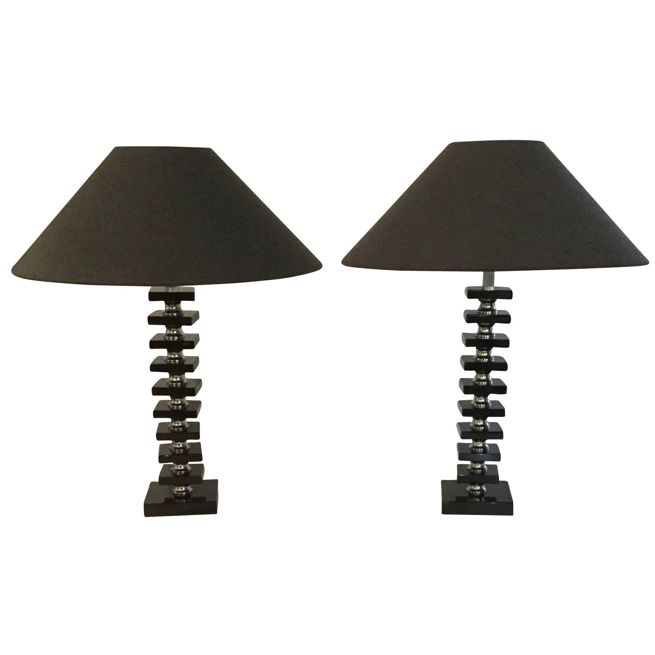 Contemporary Pair of Bakelite Table Lamps