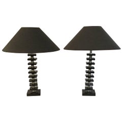 Paire de lampes de table contemporaines en bakélite