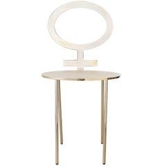 Contemporary m2kr Me Chair in Galavanized Steel with Velvet Cushion, 2018