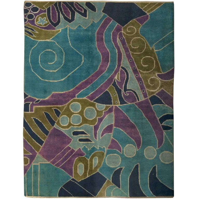 Vintage French Art Deco Rug For Sale at 1stdibs