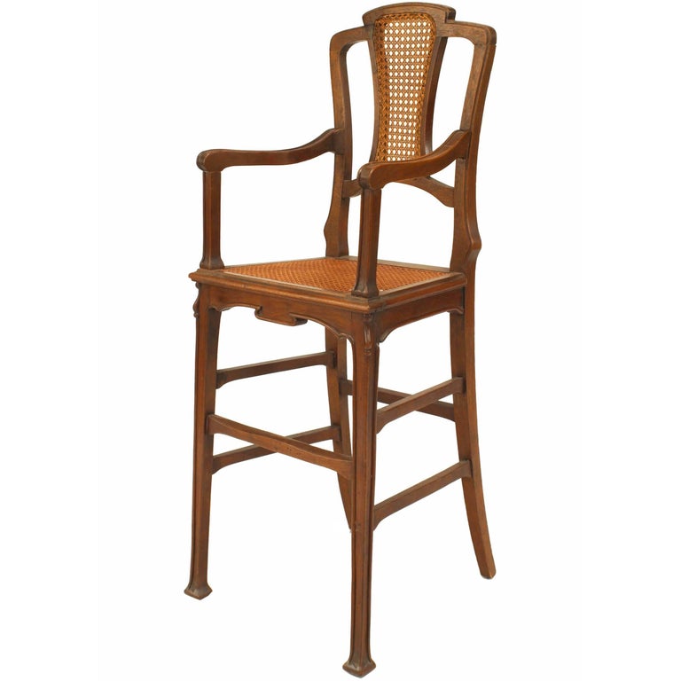 French Art Nouveau Walnut Child S High Chair For At 1stdibs French Art Nouveau Walnut Child S High Chair For