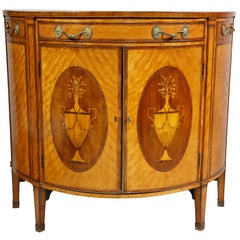 George III Satinwood and Marquetry Demilune Commode