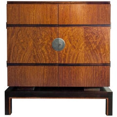 Swedish Art Deco Two-Door Cabinet with Mahogany and Macassar Ebony Veneer