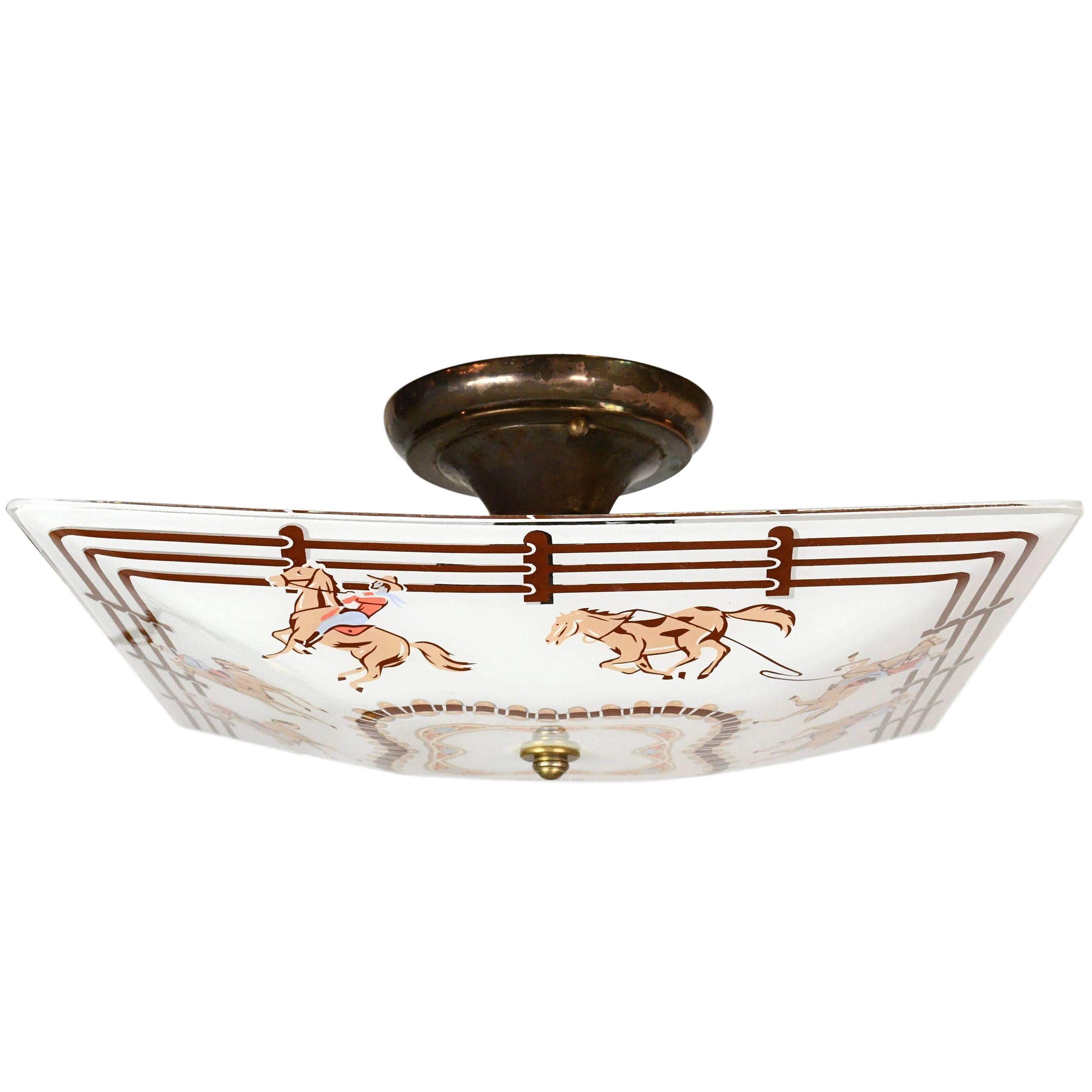 1950s Western Cowboy Flush Mount At 1stdibs