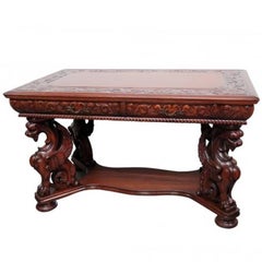 RJ Horner Renaissance Style Winged Griffin Desk