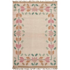 Vintage Swedish Flat-Weave Rug Signed by Anne Marie Boberg