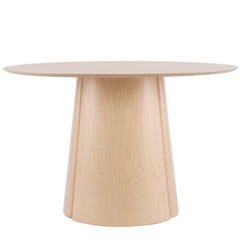 Column Table Round by BlackTable Studio with Solid Ash Top and Ash Veneer Base