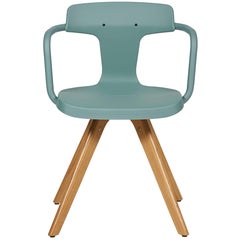 T14 Chair in Sage Green with Wood Legs by Patrick Norguet and Tolix