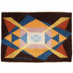 Rug Hand-Knotted Limited Edition Giacomo Balla Geometric Futur Balla Italy Brown