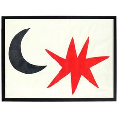 Alexander Calder Pencil Signed Abstract Color Lithograph