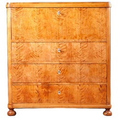 Swedish Karl Johan Biedermeier Chest of drawers With Secretary in Birch 10
