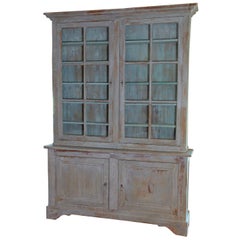 19th Century French Provencal Louis Philippe Style Painted Buffet Deux Corps