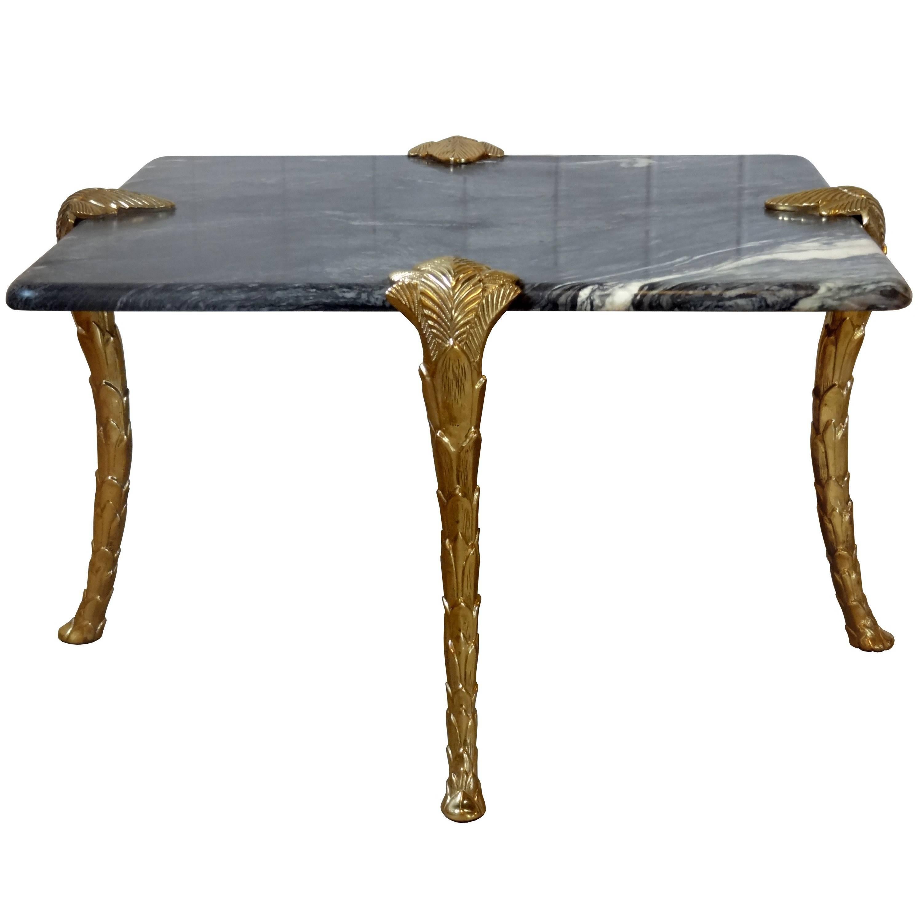 Maison Charles Bronze and Marble Coffee Table For Sale